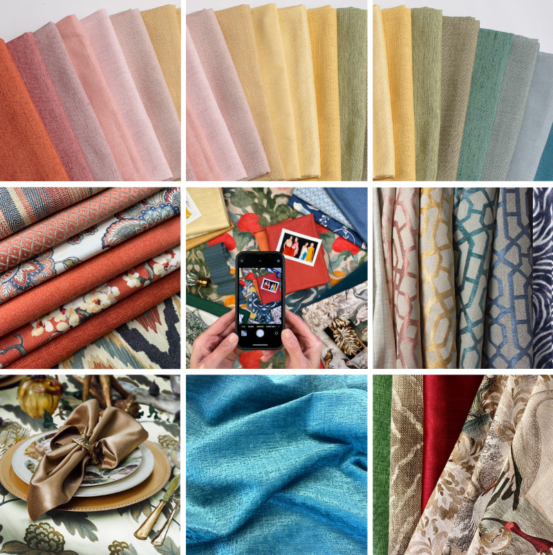 Several images featuring various colorful and eye-catching fabrics
